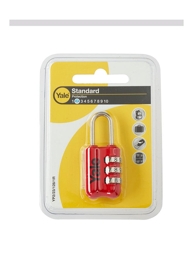 Yale Travel Padlock Suitable For Travelling Bags Red 23mm  - Image 2