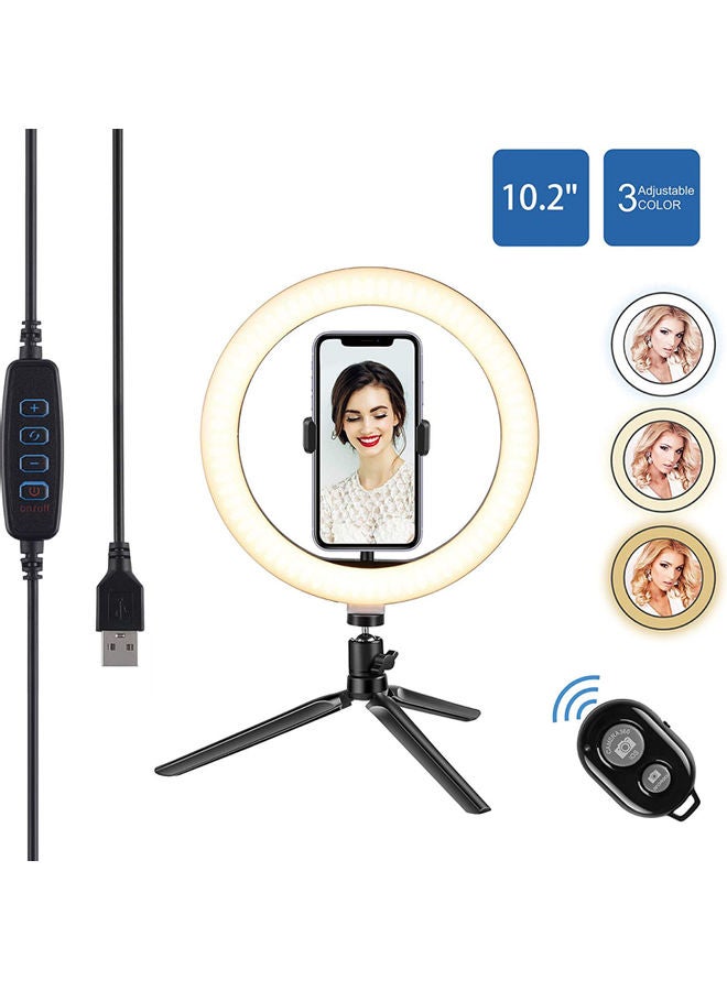 Selfie Ring Light With Stand Black/White - Image 1