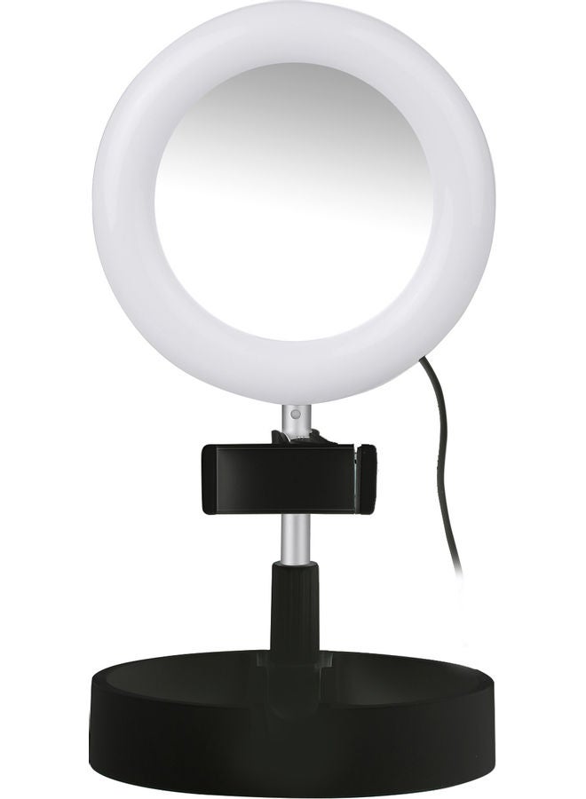حلقة إضاءة لصور السيلفي مع حامل أسود/ أبيض - Image 2