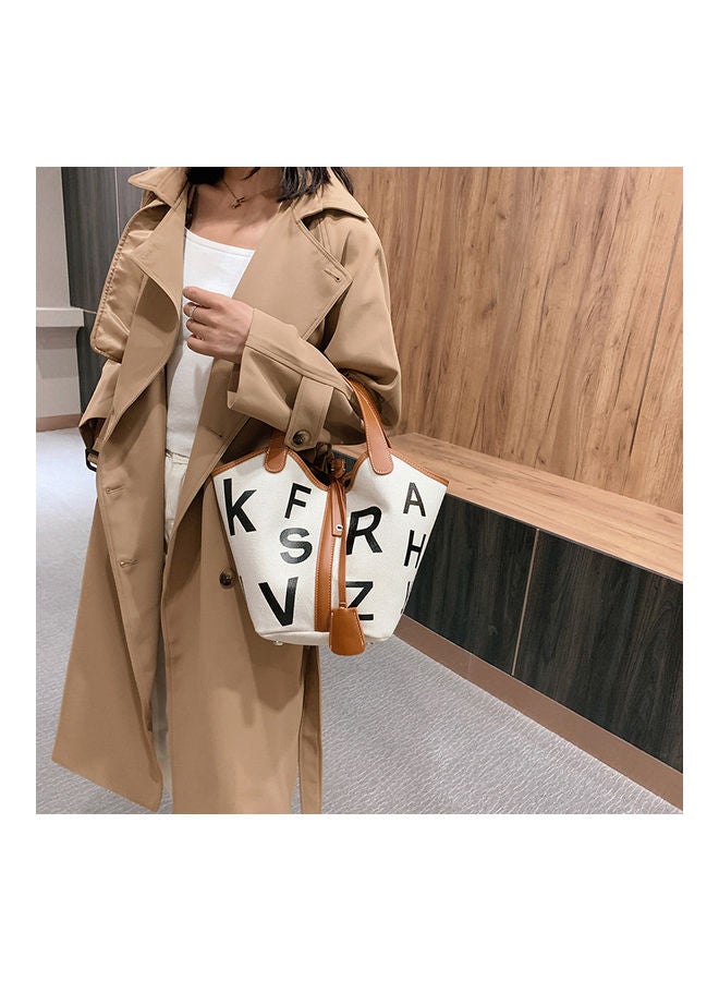 Alphabet Printed Tote Brown  - Image 5