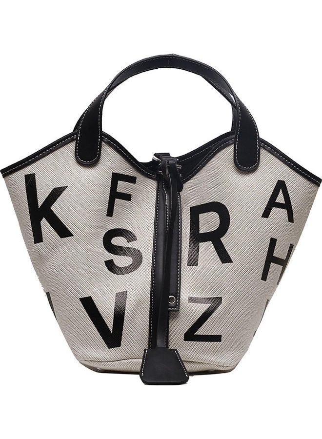 Alphabet Printed Tote Black - Image 1