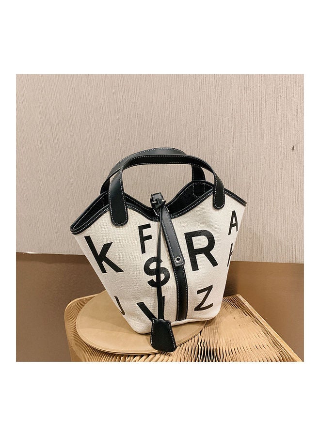 Alphabet Printed Tote Black - Image 4