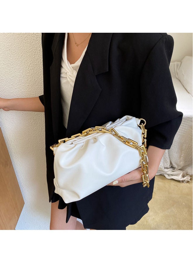 Chain Detail Crossbody Bag White  - Image 3