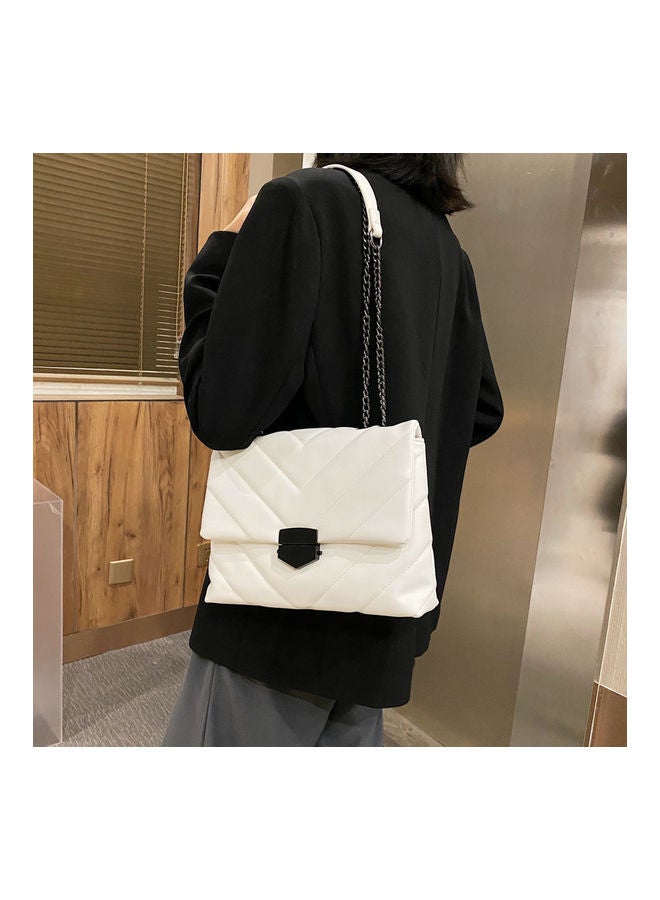 Front Flap Closure Crossbody Bag White  - Image 4