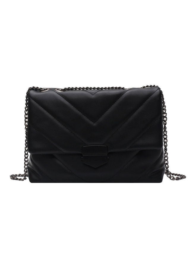 Front Flap Closure Crossbody Bag Black  - Image 1