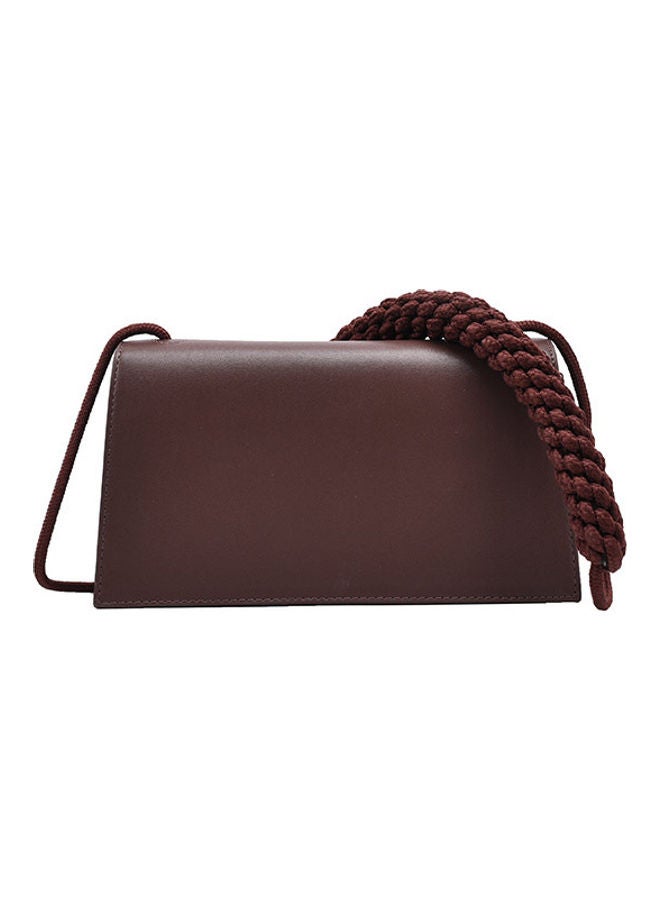 Braided Strap Detail Crossbody Bag Brown  - Image 1
