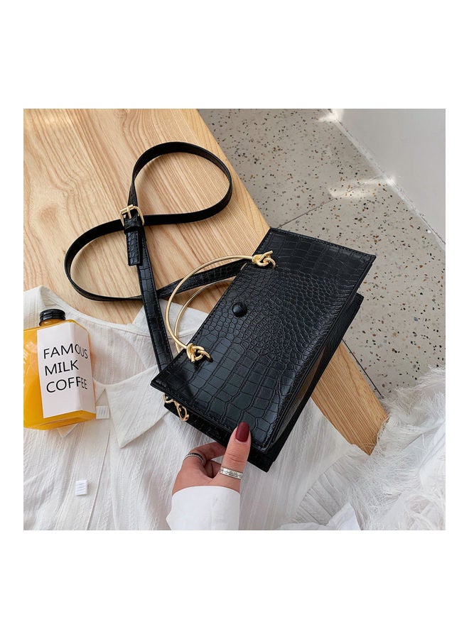 Box Style Crossbody Bag Black  - Image 3