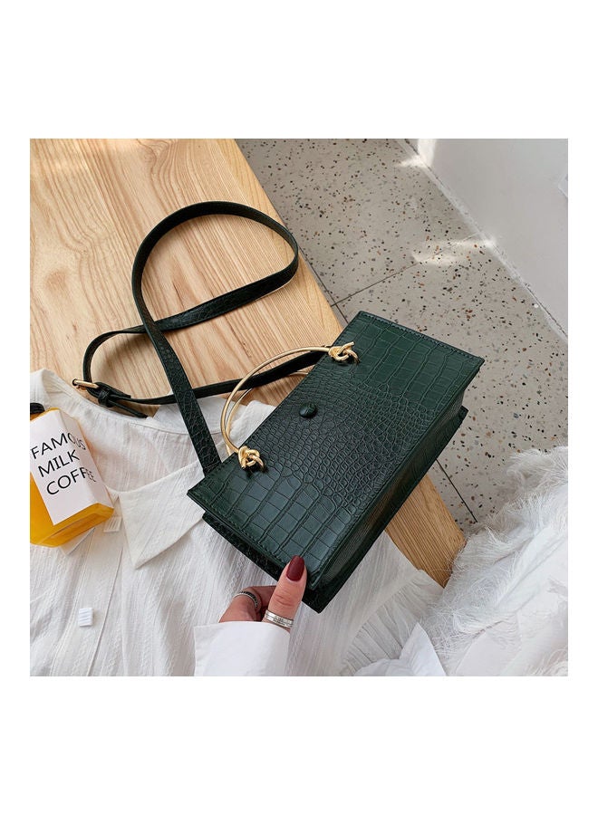 Box Style Crossbody Bag Green  - Image 4