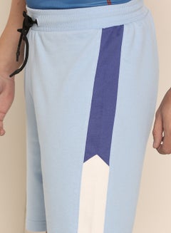 ABOF Side Stripe Detail Elastic Waistband Drawstring Shorts Blue/White  - Image 3