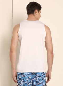 ABOF Basic Regular Fit Round Neck Printed Vest Light Pink/Black  - Image 2