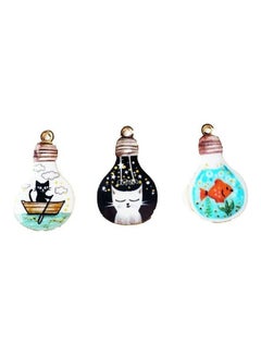 6-Piece Cute Bulb Cat Fish Shape Earrings Charms Set