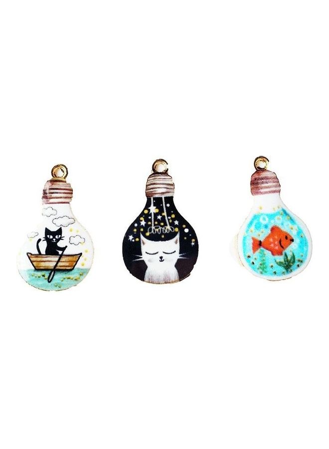 Generic - 6-Piece Cute Bulb Cat Fish Shape Earrings Charms Set - Image 1