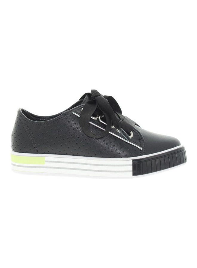 MOLEKINHA Lace Up Low Top Perforated Casual Sneakers Black - Image 1