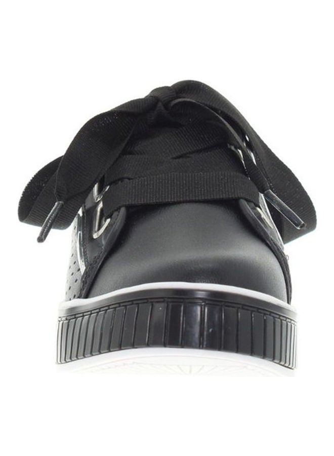 MOLEKINHA Lace Up Low Top Perforated Casual Sneakers Black - Image 2