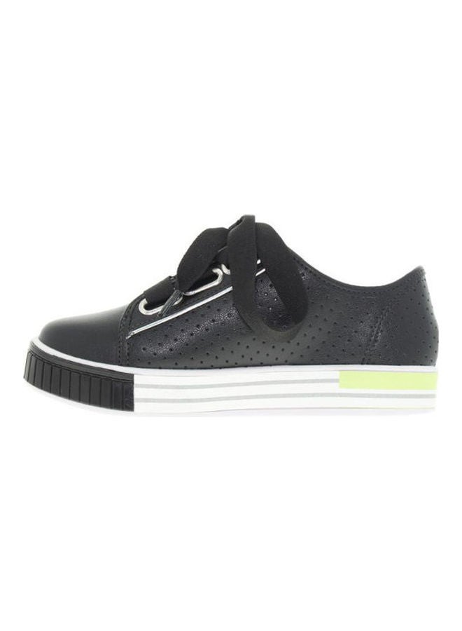 MOLEKINHA Lace Up Low Top Perforated Casual Sneakers Black - Image 3