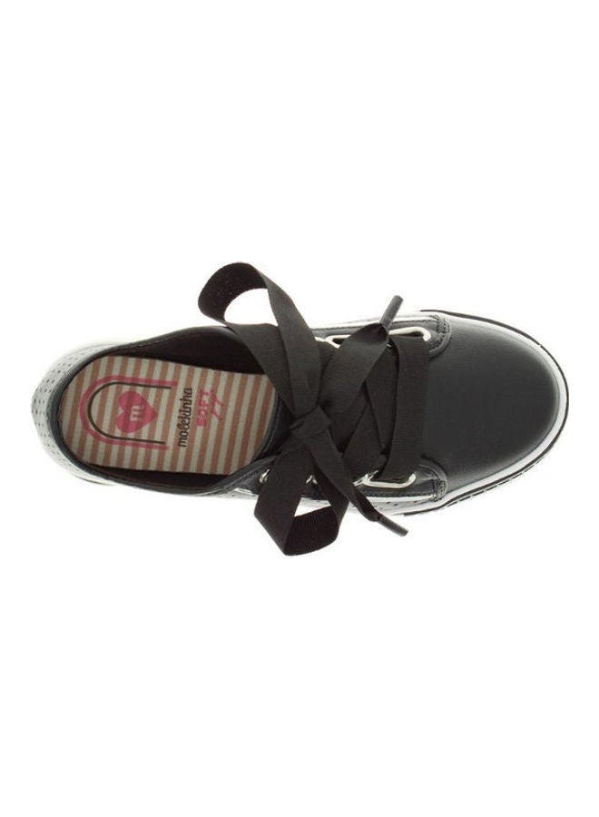 MOLEKINHA Lace Up Low Top Perforated Casual Sneakers Black - Image 5