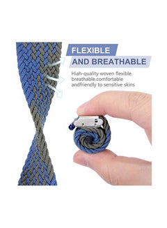 Foxcon Replacement Adjustable Braided Sport Apple Watch Band for 45/44/42mm Blue/Green  - Image 2