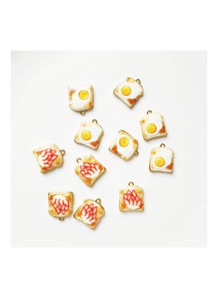 11-Piece Cartoon Bread Shape Earrings Charms Set