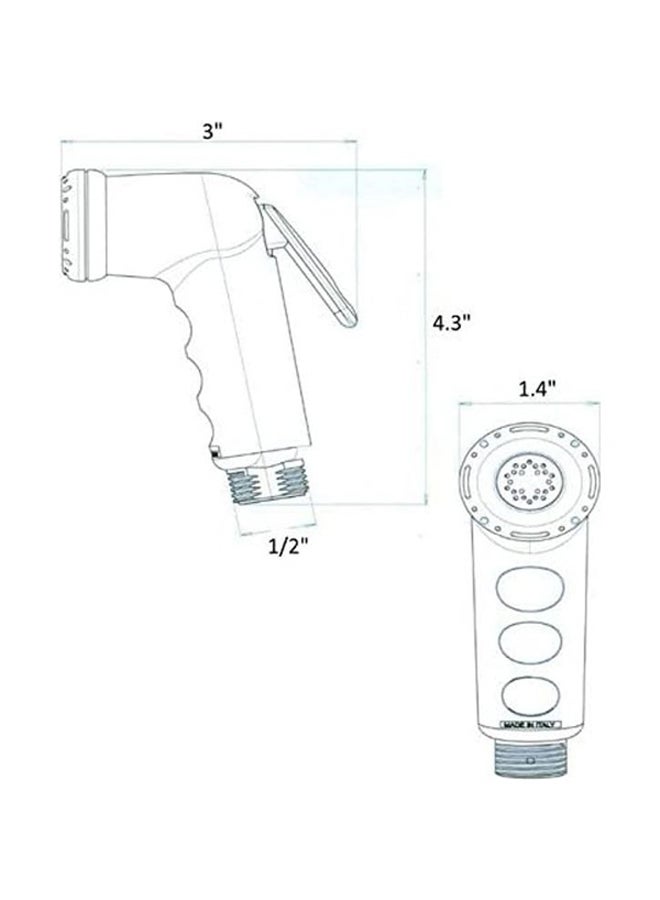 Handheld Bidet Sprayer For Toilet White 1.5meter