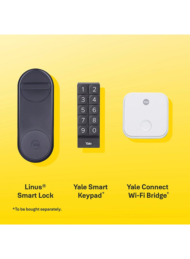 Yale - Yale 05/101200/Mb - Linus Smart Lock - Matt Black - Keyless And Secure Door Lock Black 15x5.8x5.2cm - Image 1