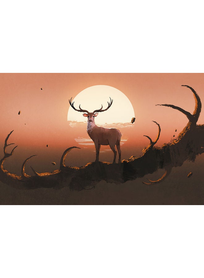 لوحة فنية بتصميم غزال متعدد الألوان - Image 1