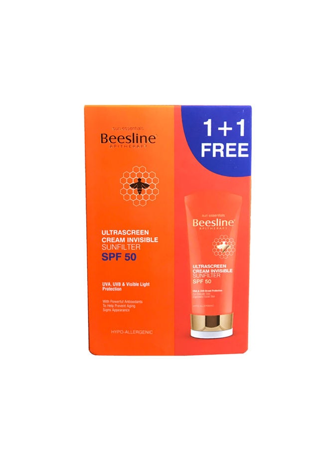 Beesline Ultra Sun Screen Invisible Spf50+1 Free orange 60ml  - Image 1