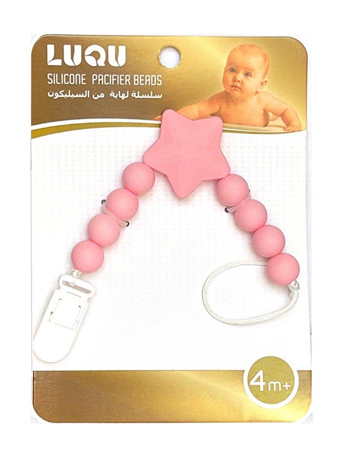 لوكو حامل لهاية سيليكون شكل حبات خرز من لوكو -وردي - Image 2