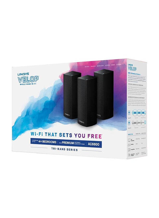 LINKSYS 3-Piece Velop Whole Home Mesh WiFi Router Black  - Image 2