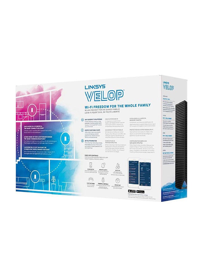 LINKSYS 3-Piece Velop Whole Home Mesh WiFi Router Black  - Image 3