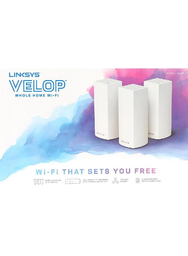 LINKSYS 3-Piece Velop Whole Home Mesh WiFi Router White - Image 2