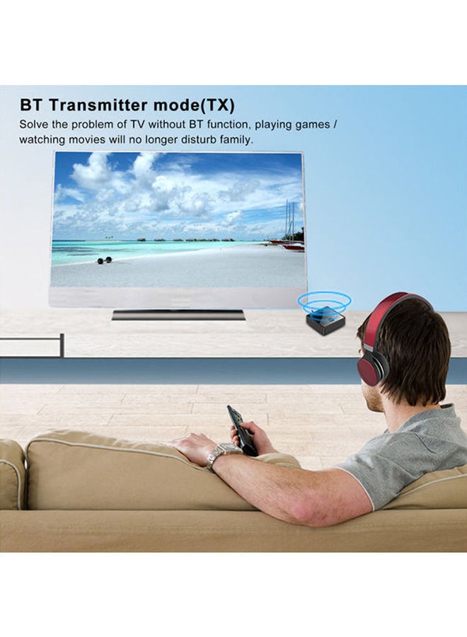 2-In-1 Bluetooth 5.0 AUX Optical Adapter Audio Wireless Transmitter Receiver ZF -380 Black - Image 3