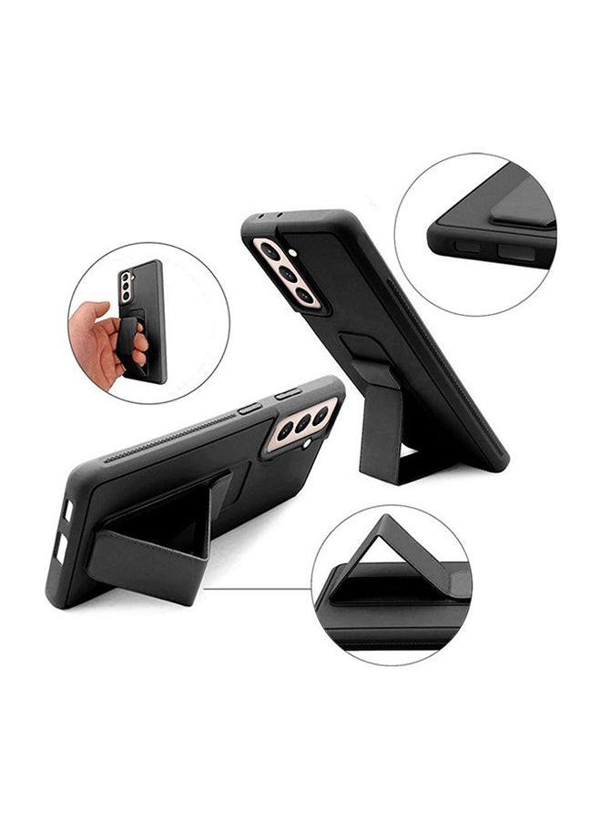 دبليو تيك مجموعة لاصقات حماية للشاشة من السيراميك بتقنية النانو مع غطاء حماية من السيليكون مزود بمقبض ورباط لليد لهاتف سامسونج جالاكسي S21 5G أسود/شفاف - Image 4