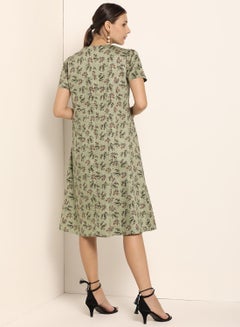 ABOF Printed V-Neck Dress Multicolour  - Image 2