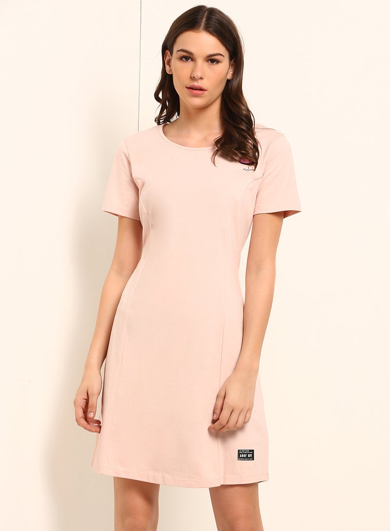 ABOF - Princess Cut At Front Shift Dress Cloud Pink - Image 1