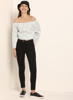 ABOF Off Shoulder Printed Top White/Black  - Image 4
