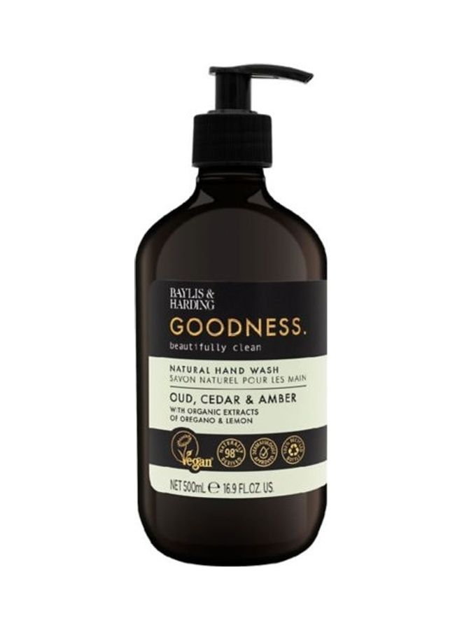 Goodness Oud, Cedar And Amber Natural Hand Wash 500ml - v1618510302/N46572603A_1