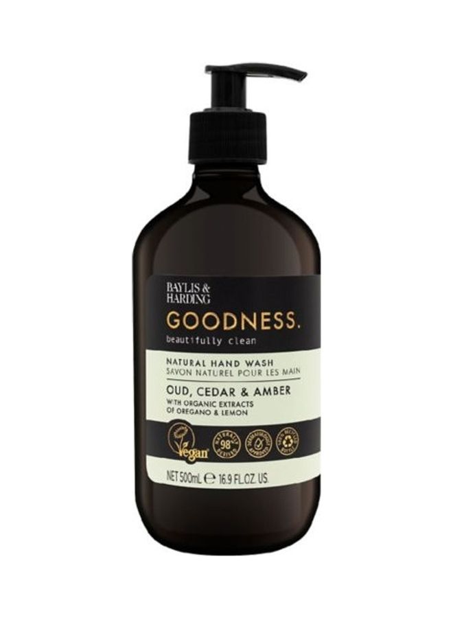 Baylis & Harding - Goodness Oud, Cedar And Amber Natural Hand Wash 500ml - Image 1