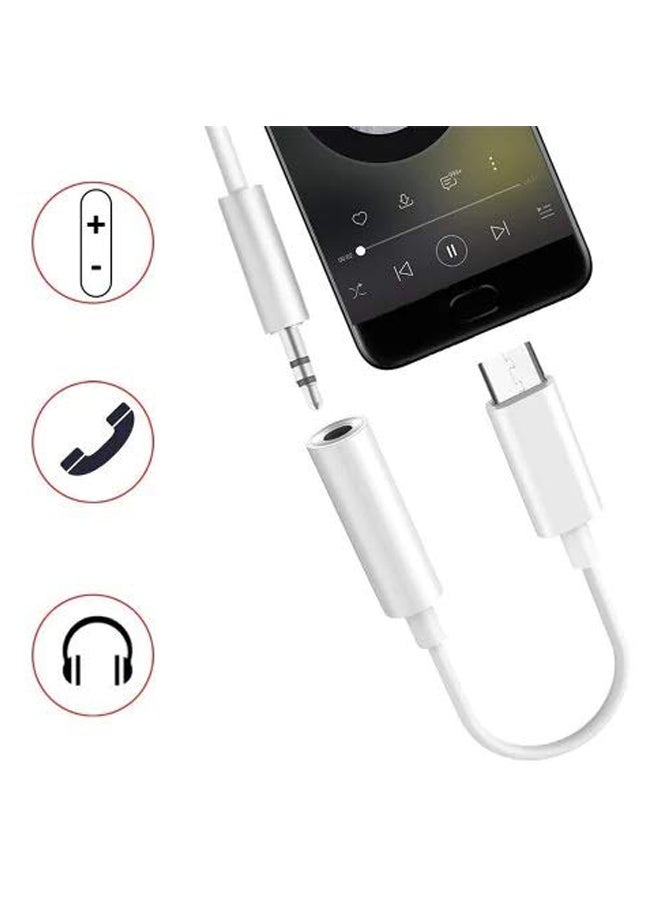 HUAWEI - Type C Earphone Adapter White - Image 1