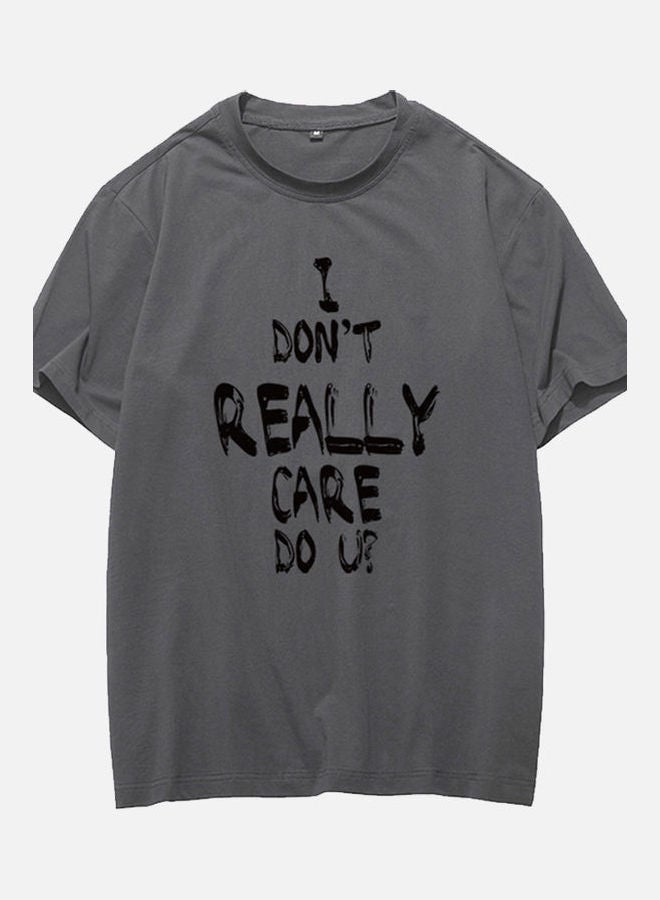 Letter Graphic T-Shirt Grey/Black
