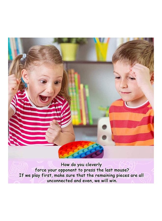 XiuWoo Stress-Relieve Silicone Push Pop Bubble Sensory Fidget Squishy Toy For Kids 12.5x1.5x12.5cm - Image 2