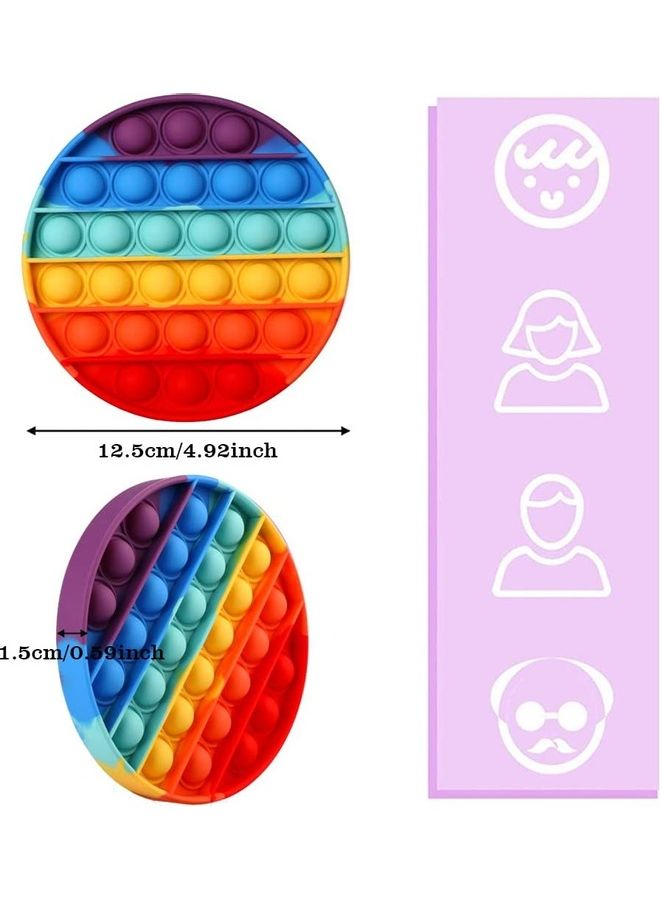 XiuWoo Stress-Relieve Silicone Push Pop Bubble Sensory Fidget Squishy Toy For Kids 12.5x1.5x12.5cm - Image 5