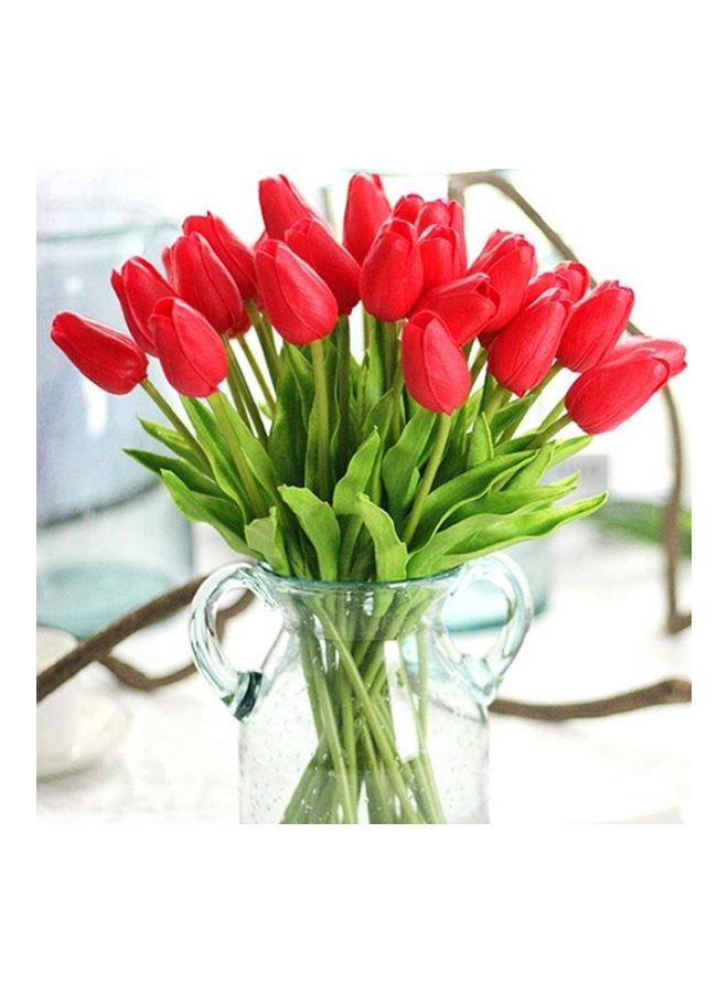 XiuWoo 10-Piece Artificial Tulip Bouquet Multicolour  - Image 3