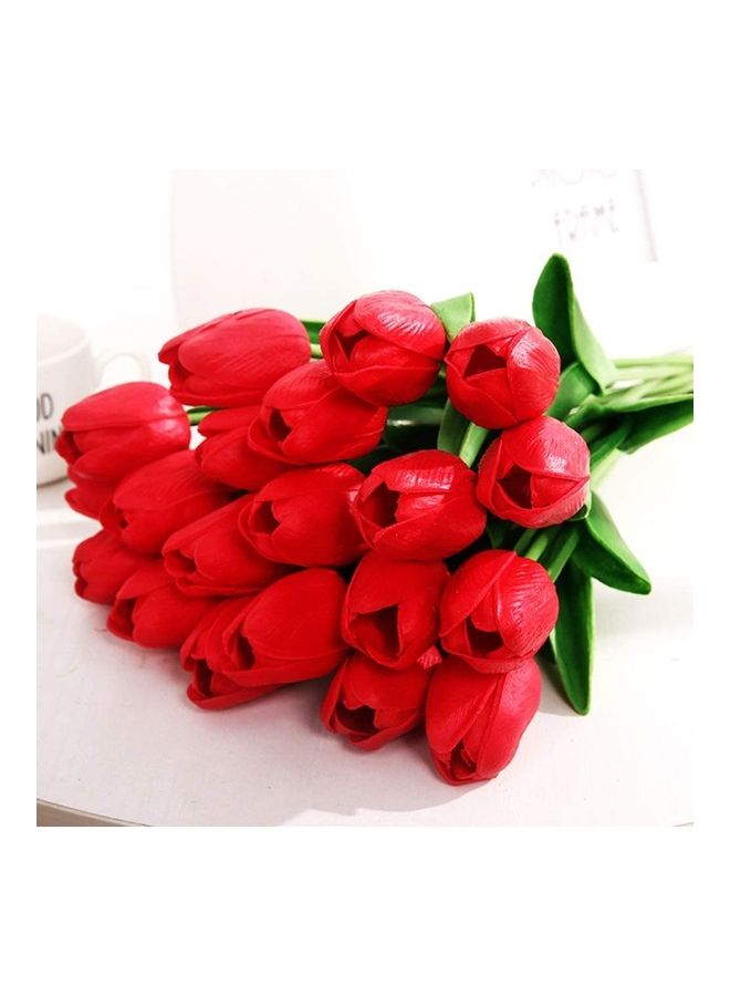 XiuWoo 10-Piece Artificial Tulip Bouquet Multicolour  - Image 4