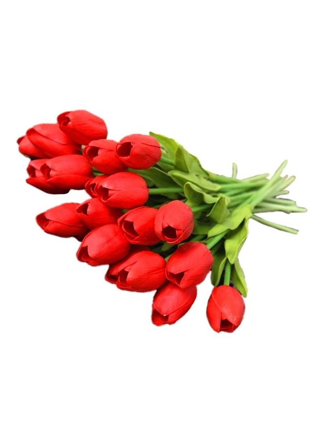 XiuWoo 10-Piece Artificial Tulip Bouquet Multicolour  - Image 5