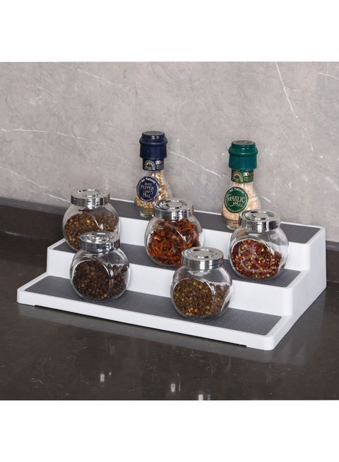 3-Layer Spice Rack White 15.5x3.5x9.5inch
