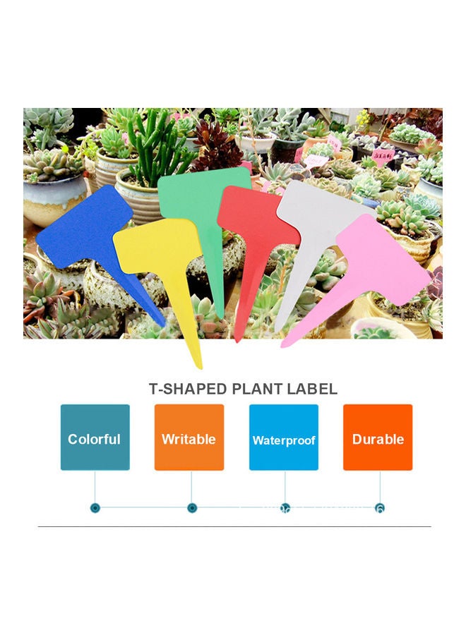 Generic 100-Piece Plant Label T-Type Tag Blue 21.00 x 5.00 x 12.00cm  - Image 2