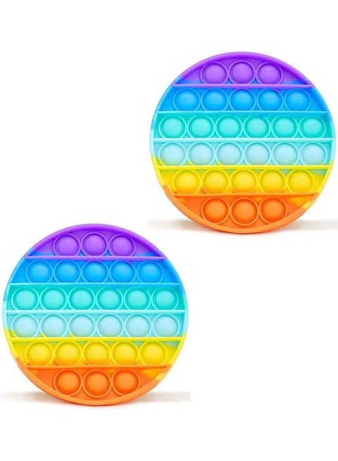 2-Piece Rainbow Push Pop Fidget Toy