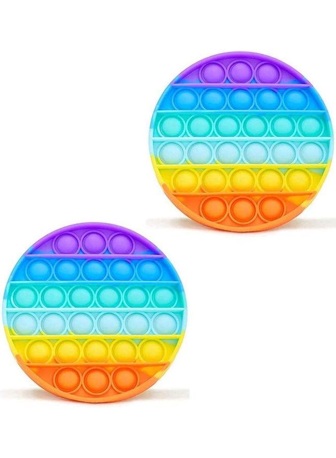 XiuWoo - 2-Piece Rainbow Push Pop Fidget Toy - Image 1