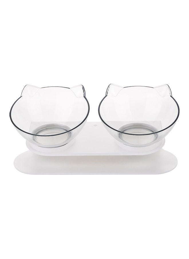 Automatic Double Feeding Bowls Clear/White 27.5x13.5x7cm - Image 2