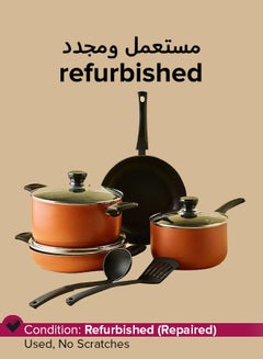 Refurbished - 9-Piece Non-Stick Aluminium Cookware Set Rust
